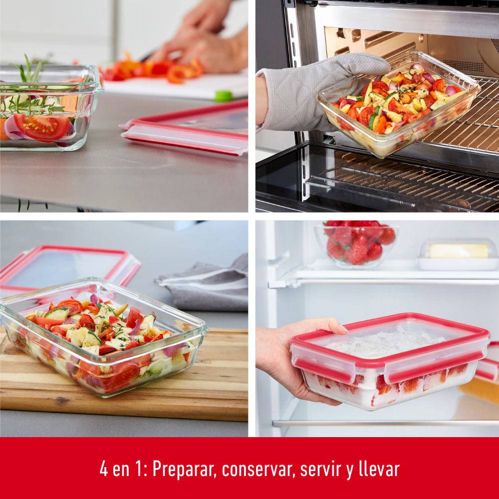 Contenedor de alimentos Masterseal Glass Rectangular 1.3L