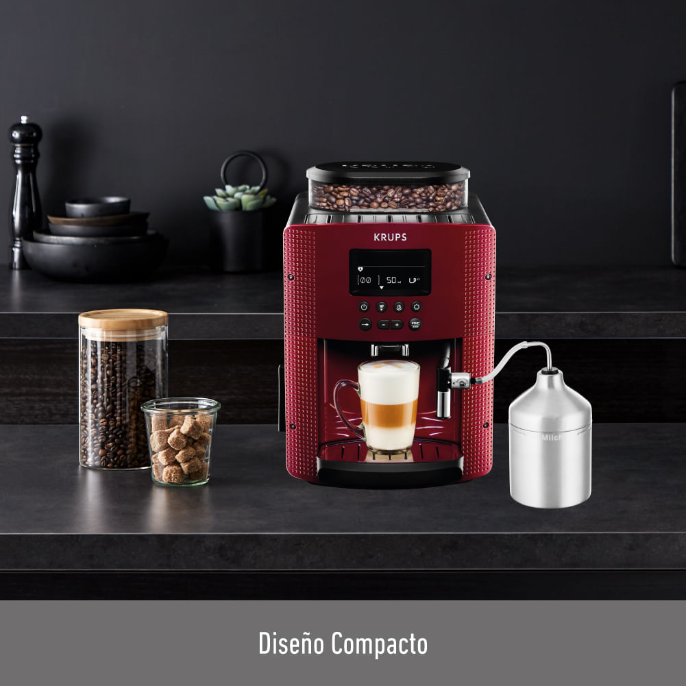 Cafetera Espresso Full Auto Display Roja + Lechero