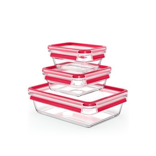 Contenedor de alimentos Masterseal Glass Set 3 piezas 450/800/2.0L