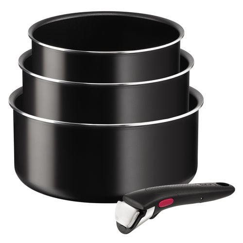 Set 3 ollas antiadherente 16/18/20 cm + mango removible  Ingenio Essential Tefal