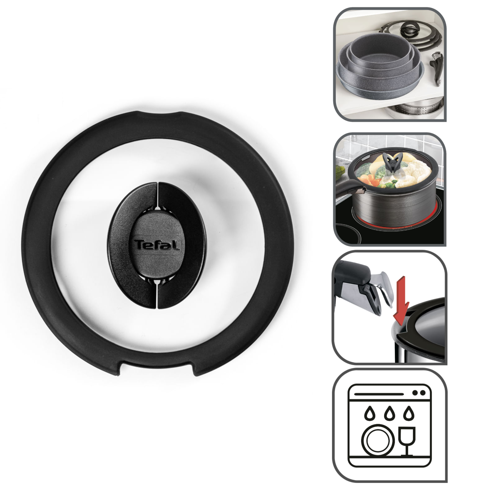 Tapa de Cristal 24 cm Ingenio Tefal