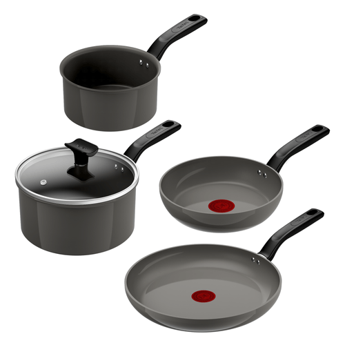 Batería de cocina cerámica antiadherente 5 piezas Change Gris Tefal
