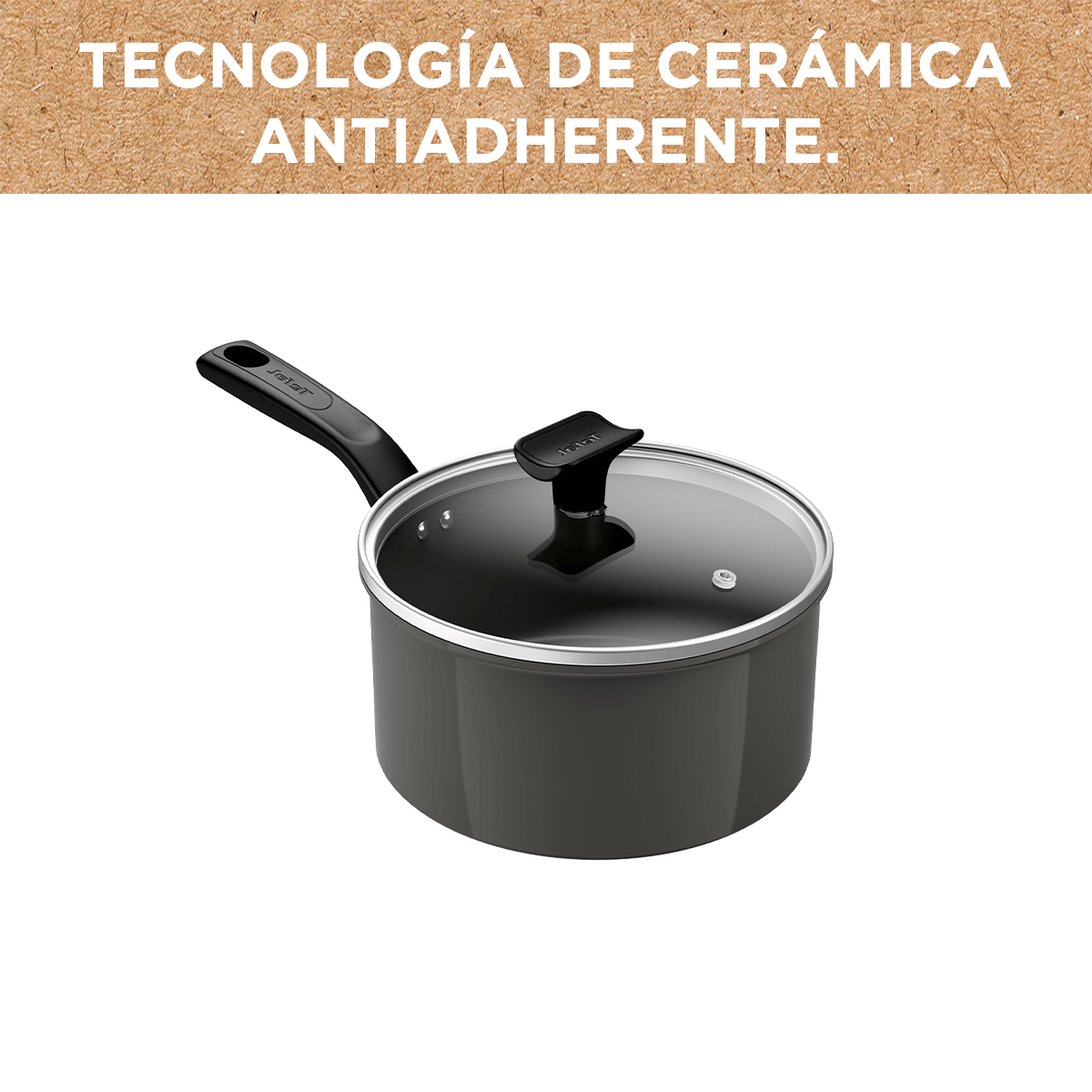 Batería de cocina cerámica antiadherente 5 piezas Change Gris Tefal