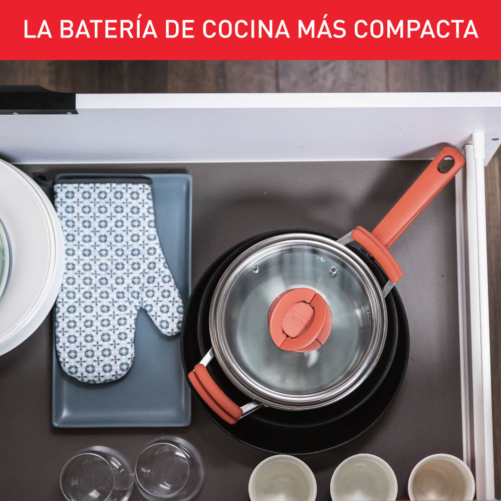 Bateria de cocina Acero Inoxidable Optispace 6 PCS Tefal