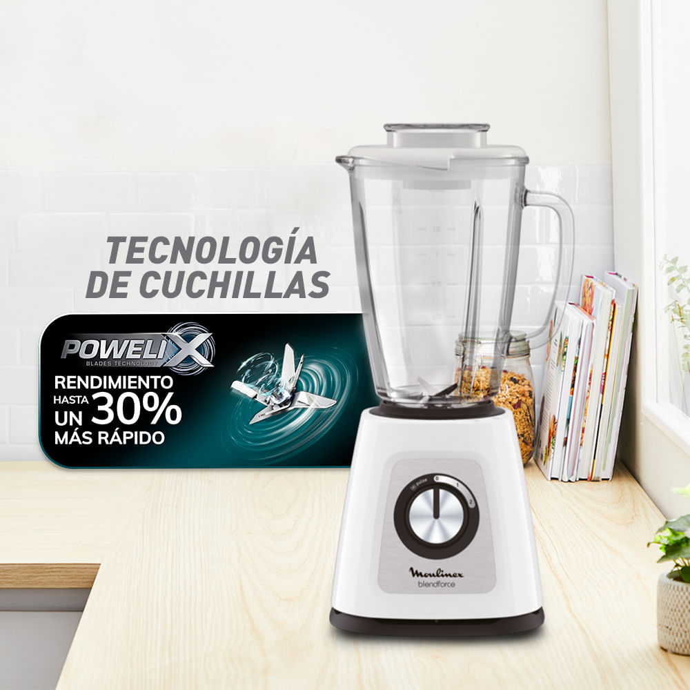 Licuadora Blendforce Blanco 2V + Pulse 800W Moulinex